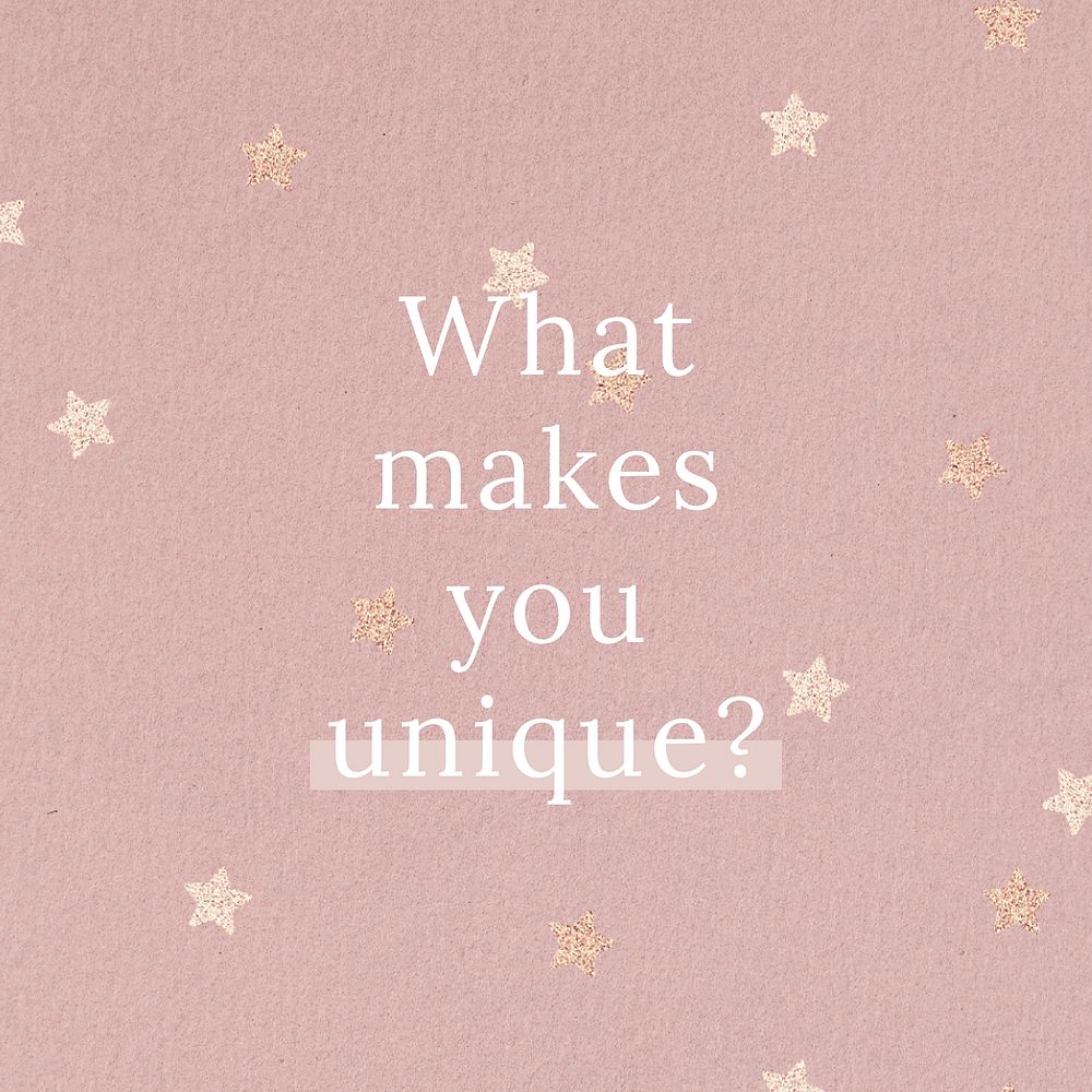 What makes you unique? quote social media template vector