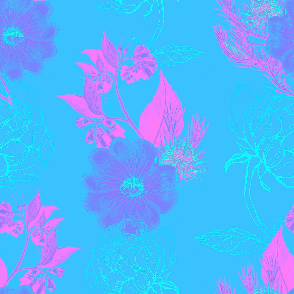 Colorful funky floral patterned background
