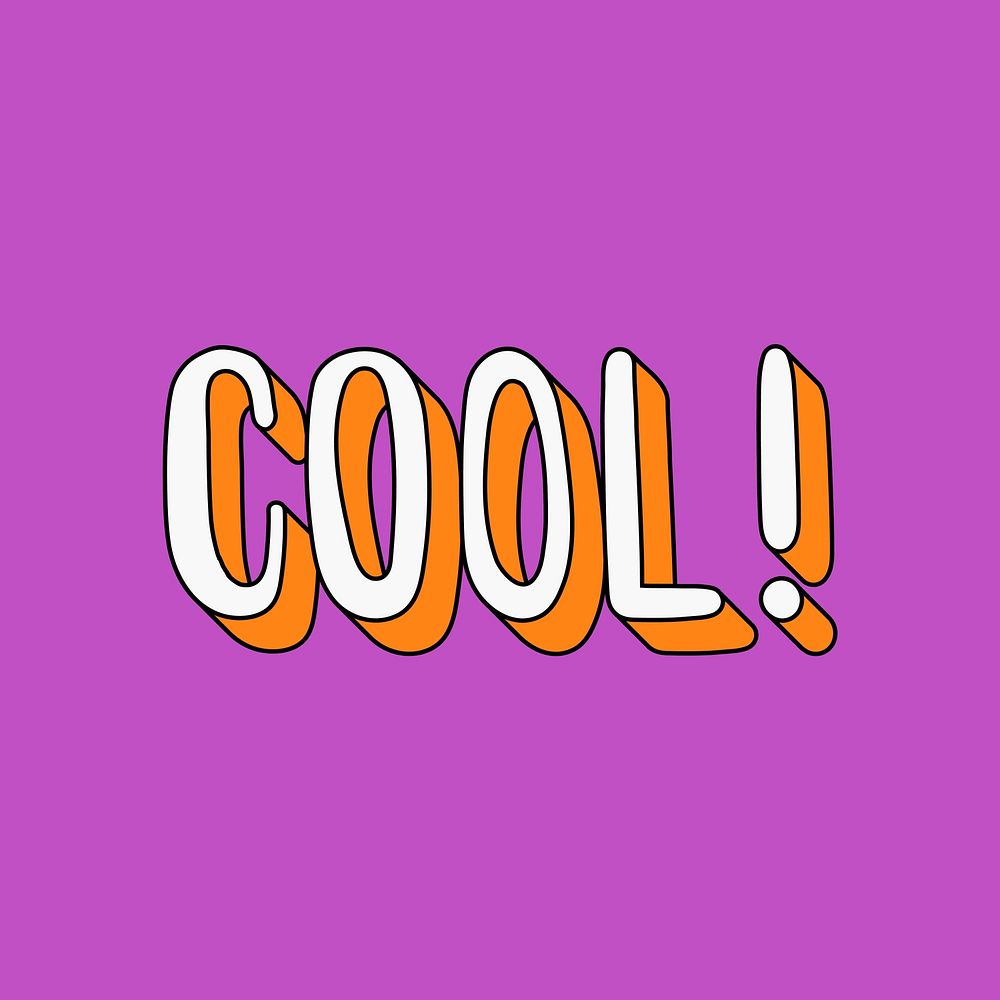 Doodle white Cool word on a purple background vector