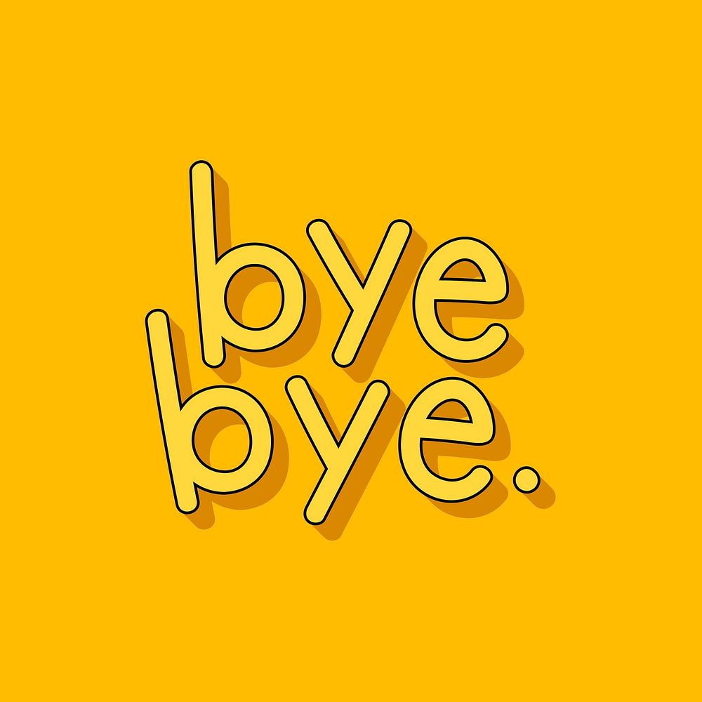Yellow Bye bye word vector