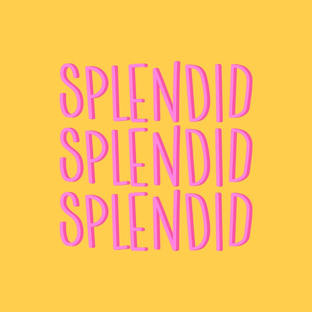 Splendid typography illustrated on a yellow background vector 