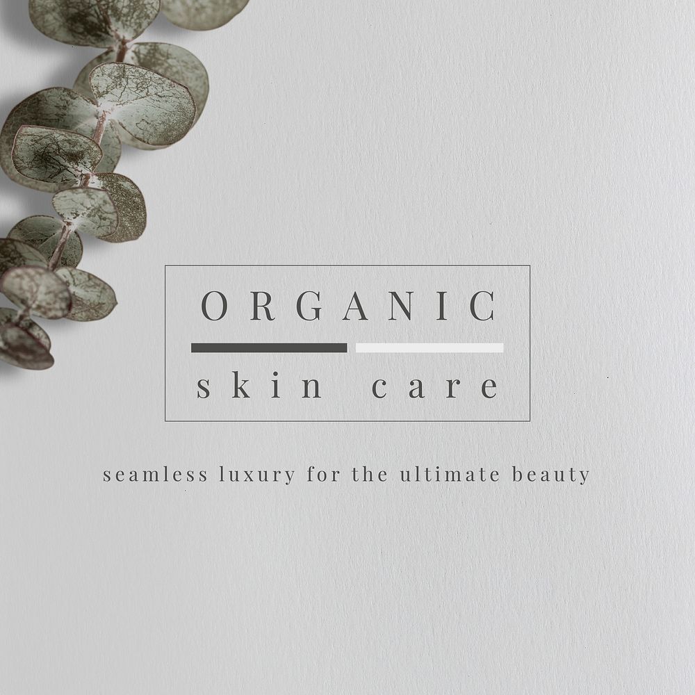 Skincare organic banner template minimalist design vector