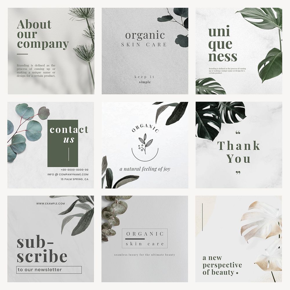 Business Instagram post template vector set