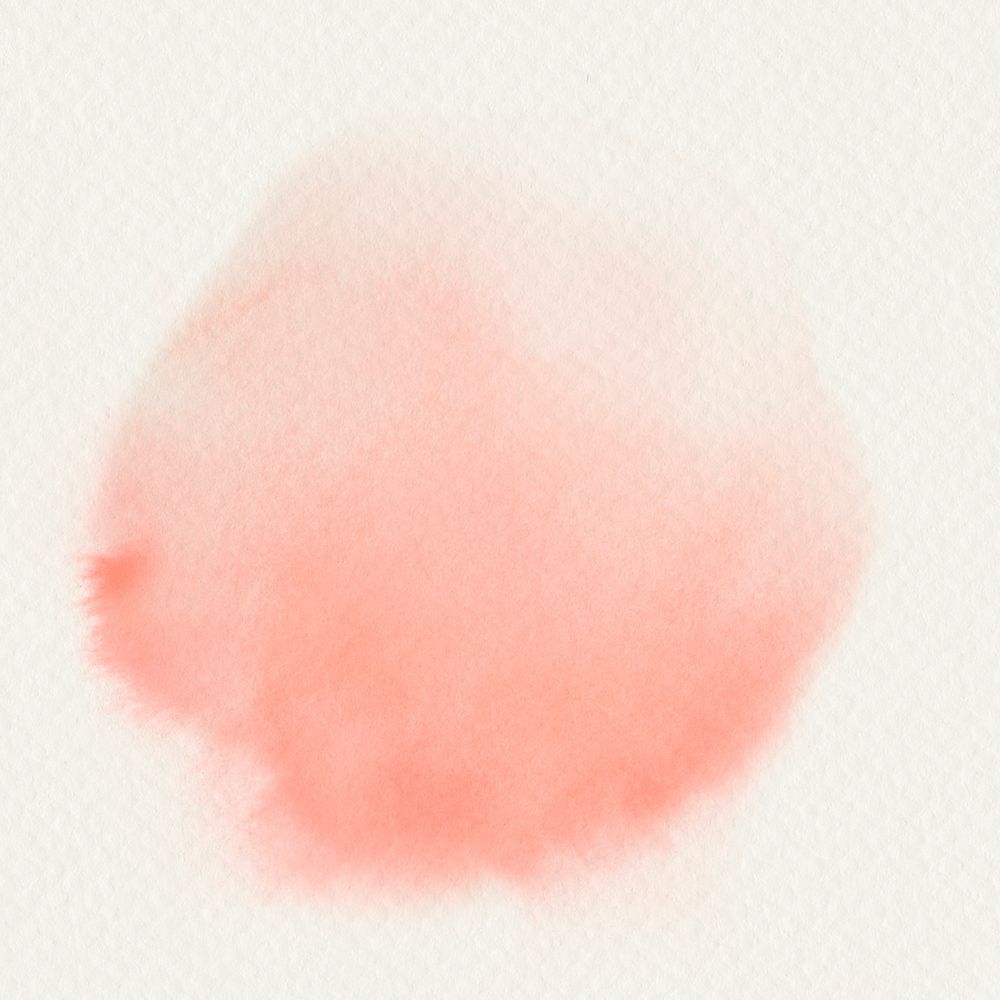 Orange abstract watercolor blob on beige background