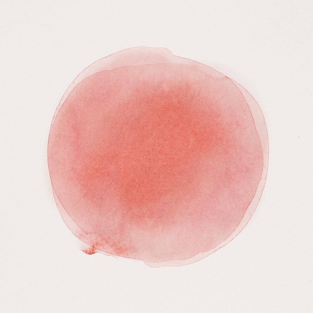 Red abstract watercolor blob on white background