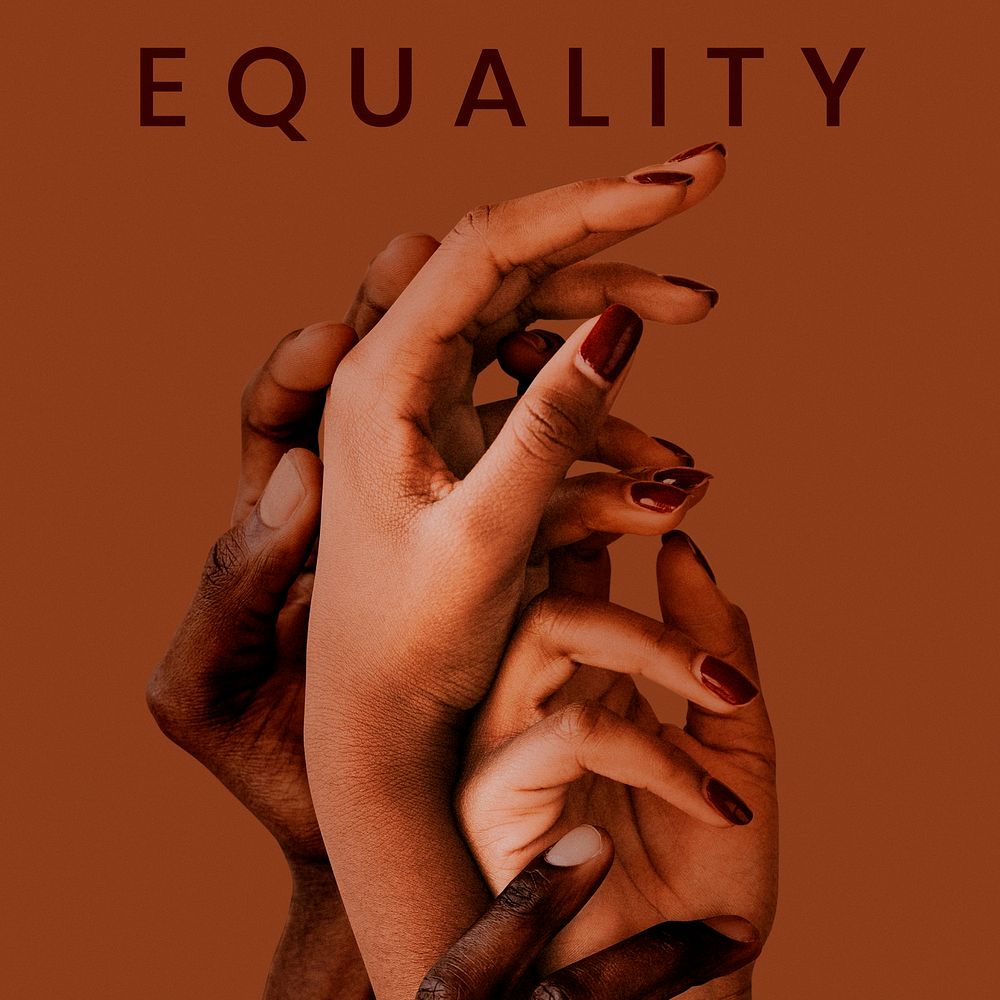 Diverse hands rise for &lsquo;Equality&rsquo; community campaign social media post