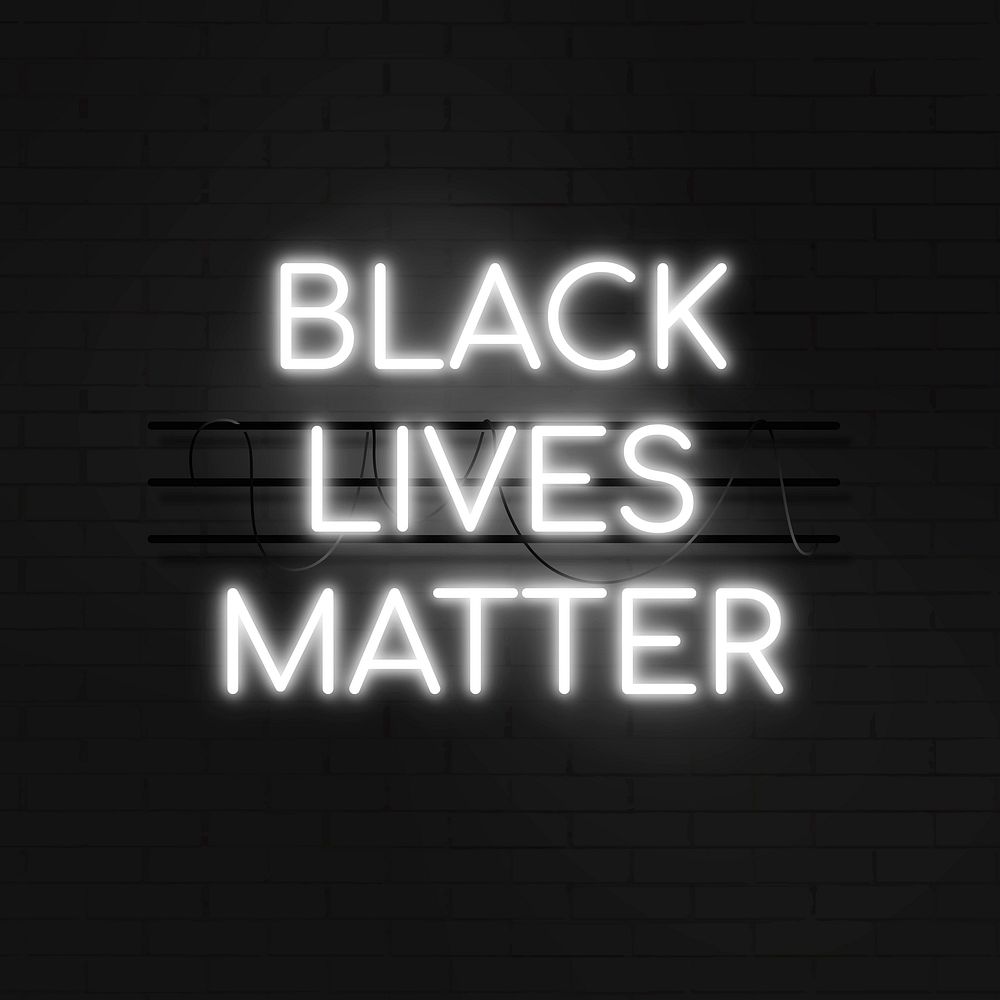Neon black lives matter sign vector
