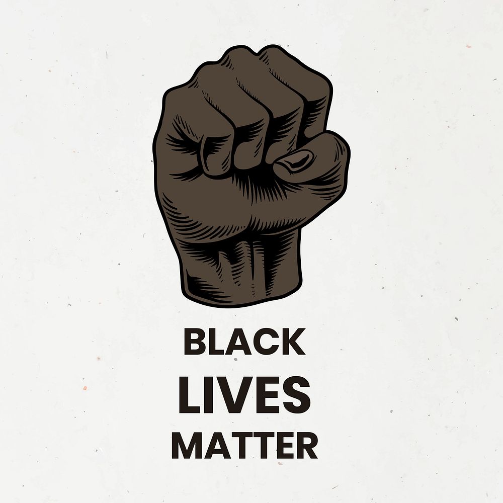 Raised fist for the black lives matter movement vector 