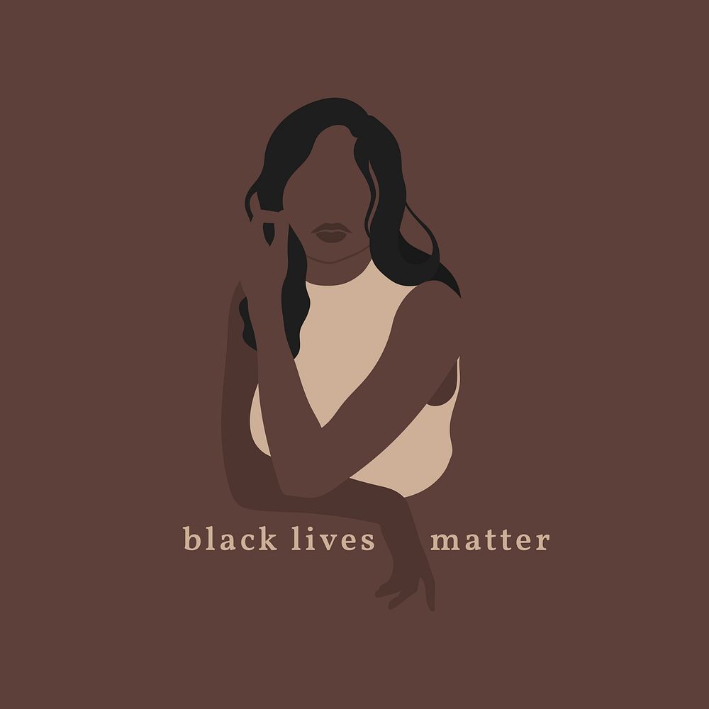 Black lives matter feminine social template design element vector