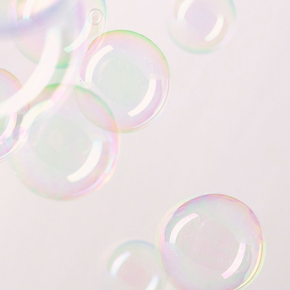 Colorful bubble pastel pink background