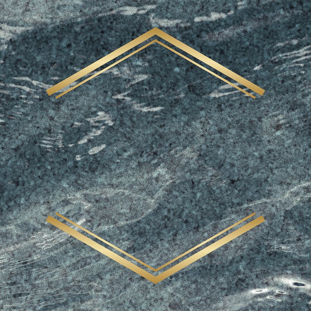 Golden framed badge on a marble texture