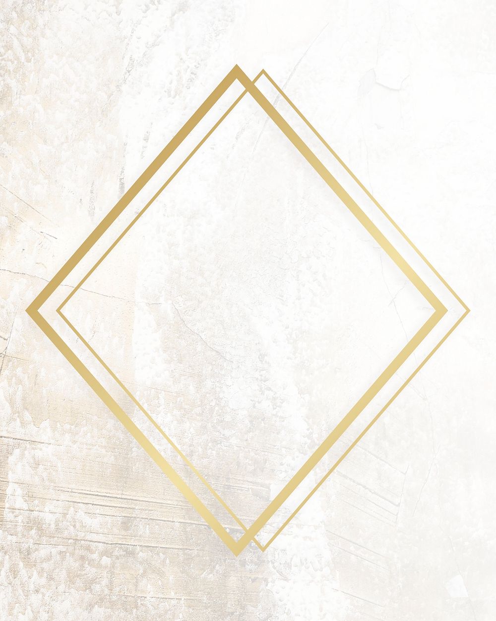 Golden framed rhombus on a grunge texture