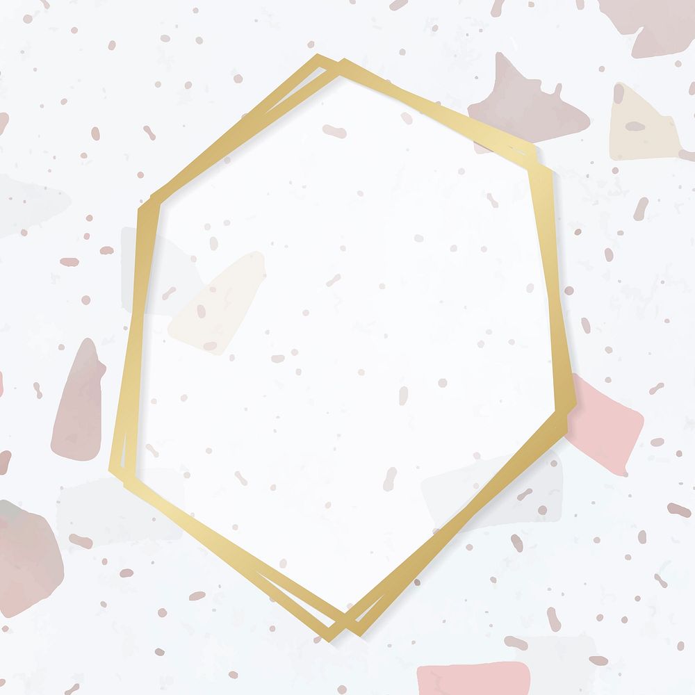 Golden framed hexagon on a ceramic tile design vector