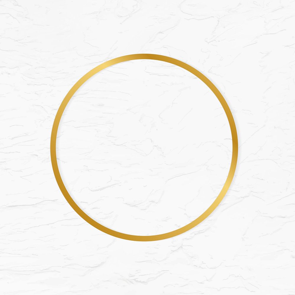 Golden framed circle on a stucco wall textured vector