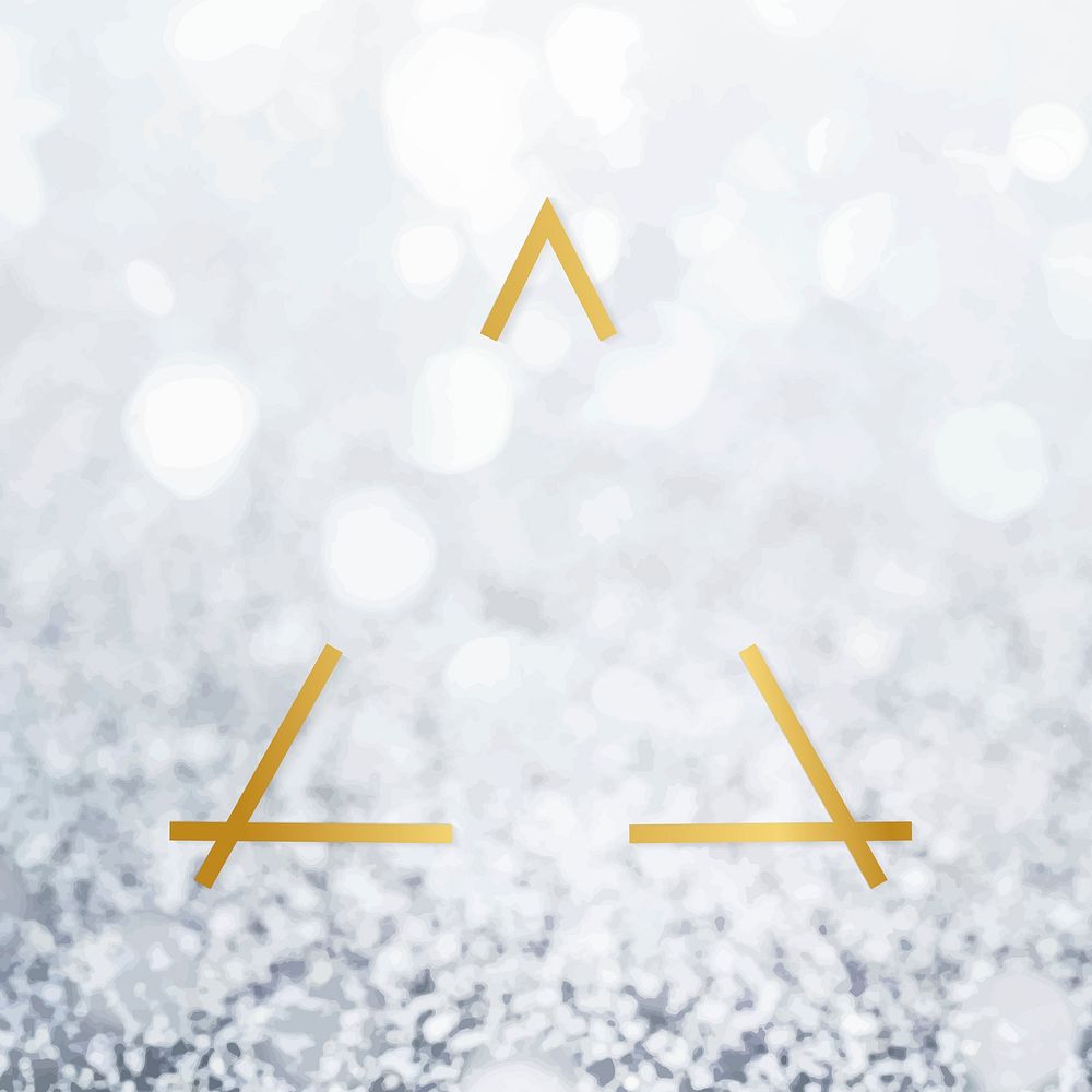 Golden framed triangle on a glitter textured vector