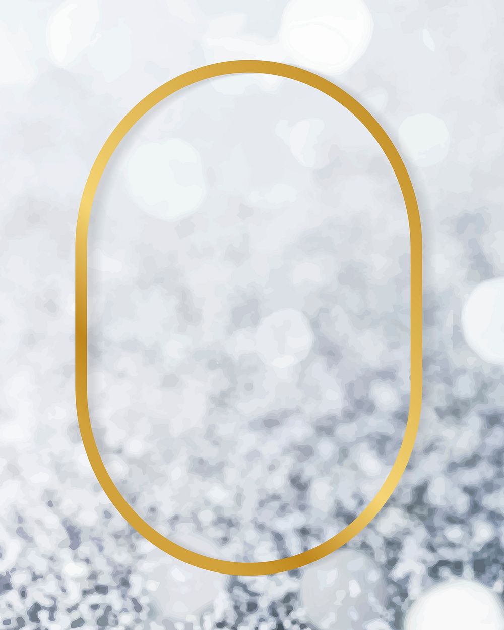 Golden framed oval on a glitter textured vector