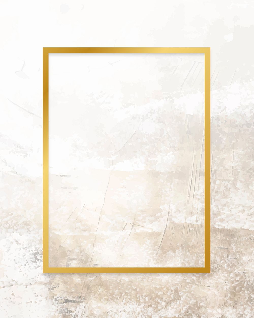 Golden framed rectangle on a grunge textured vector