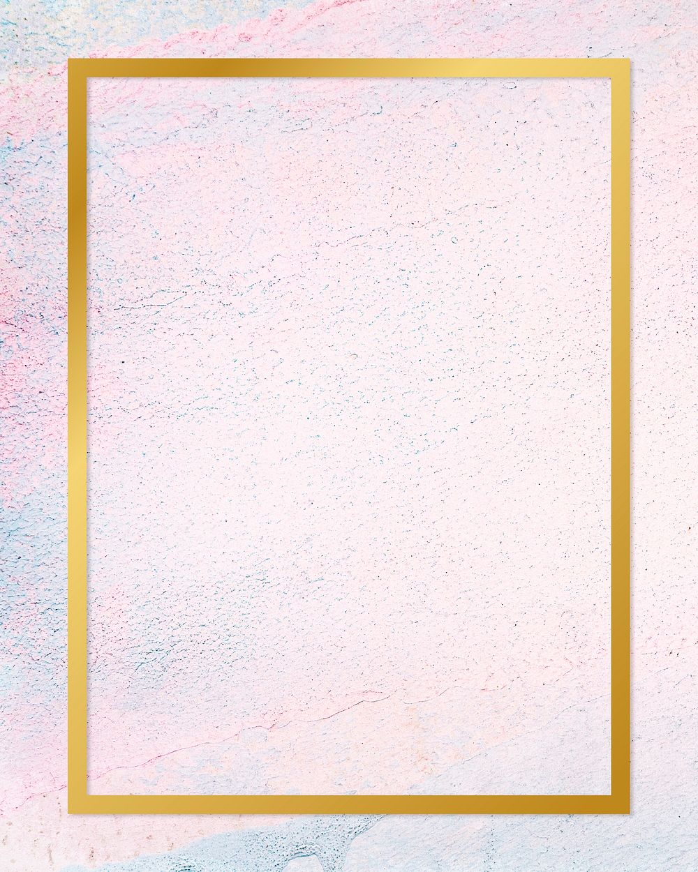 Gold rectangle frame on a pastel concrete background