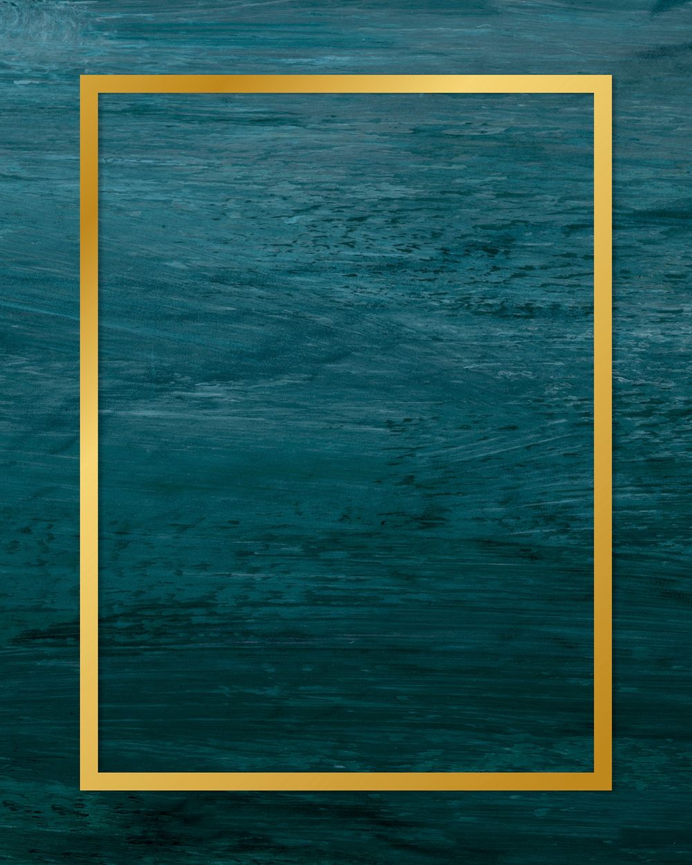 Gold rectangle frame on a blue brushstroke textured background illustration