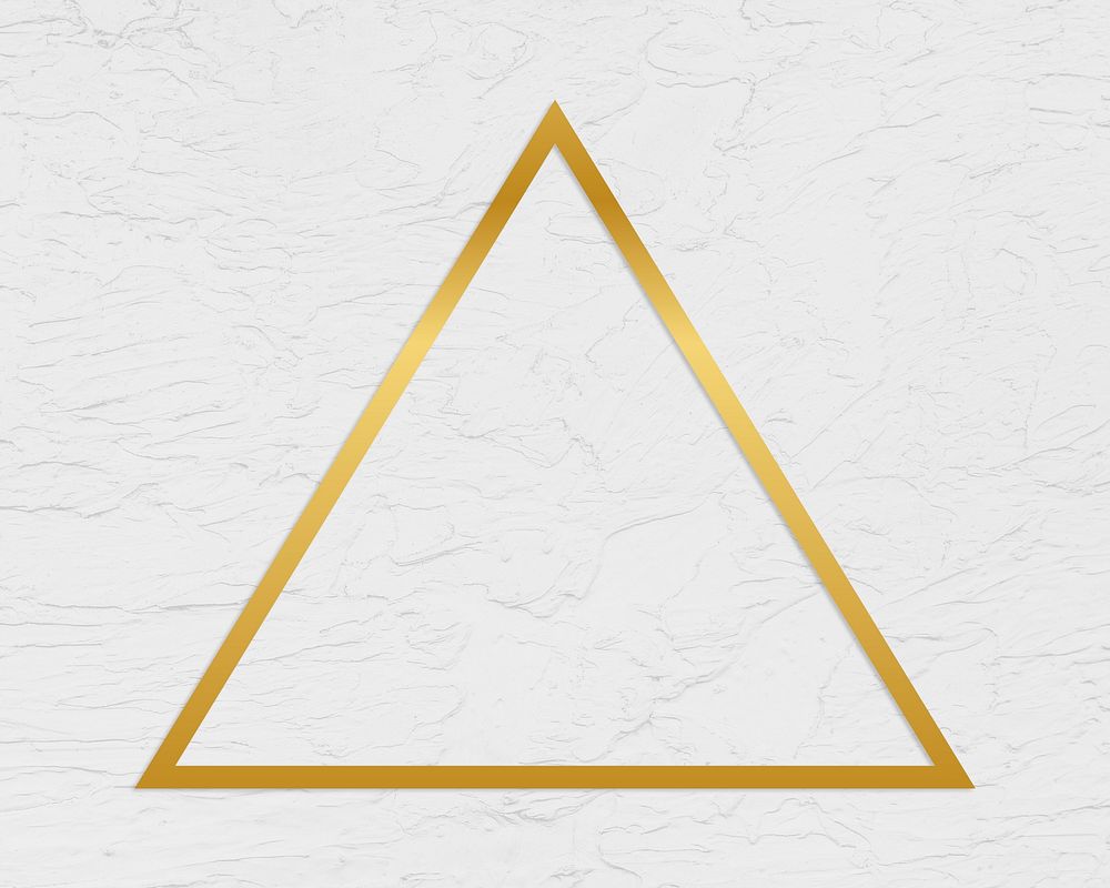 Golden framed triangle on a wall texture