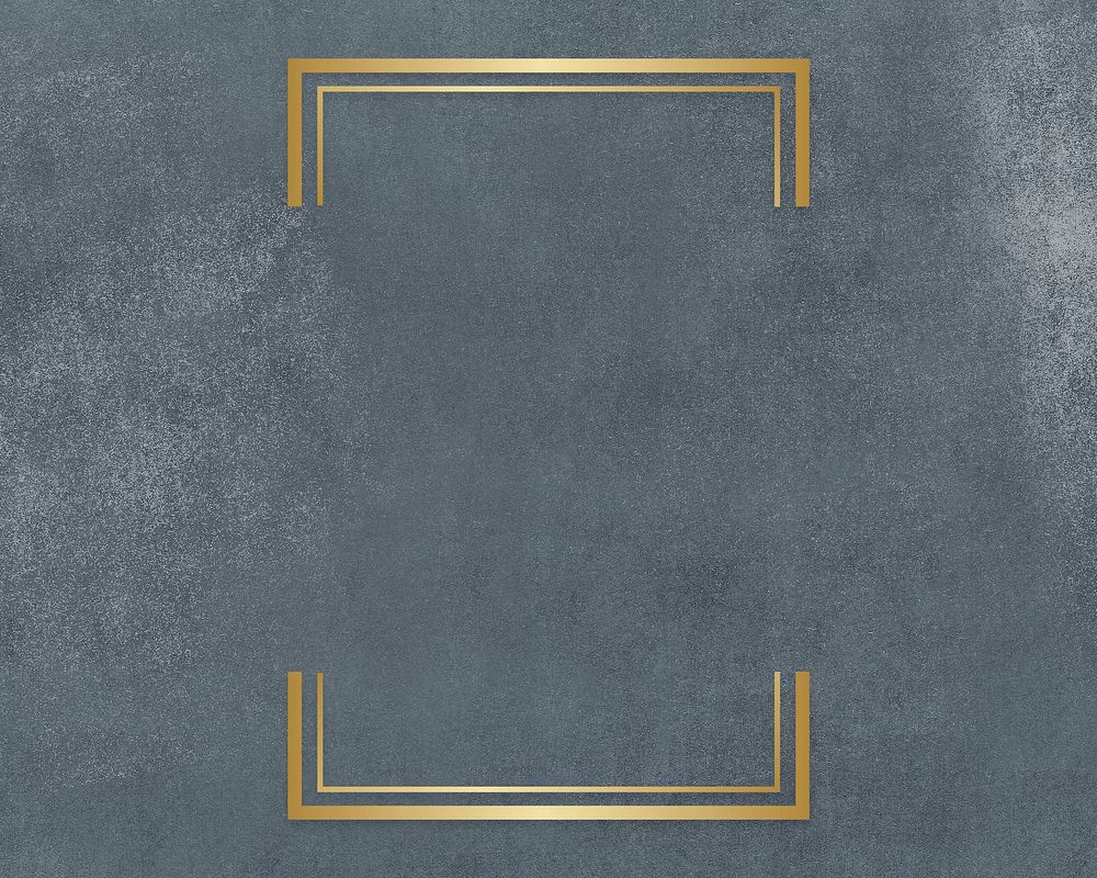 Gold rectangle frame on a gray concrete textured background