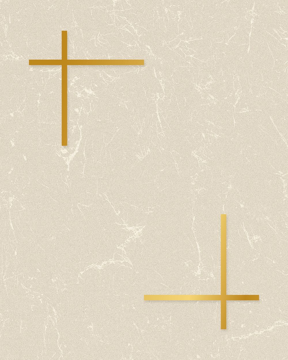 Gold frame on a beige paper textured background