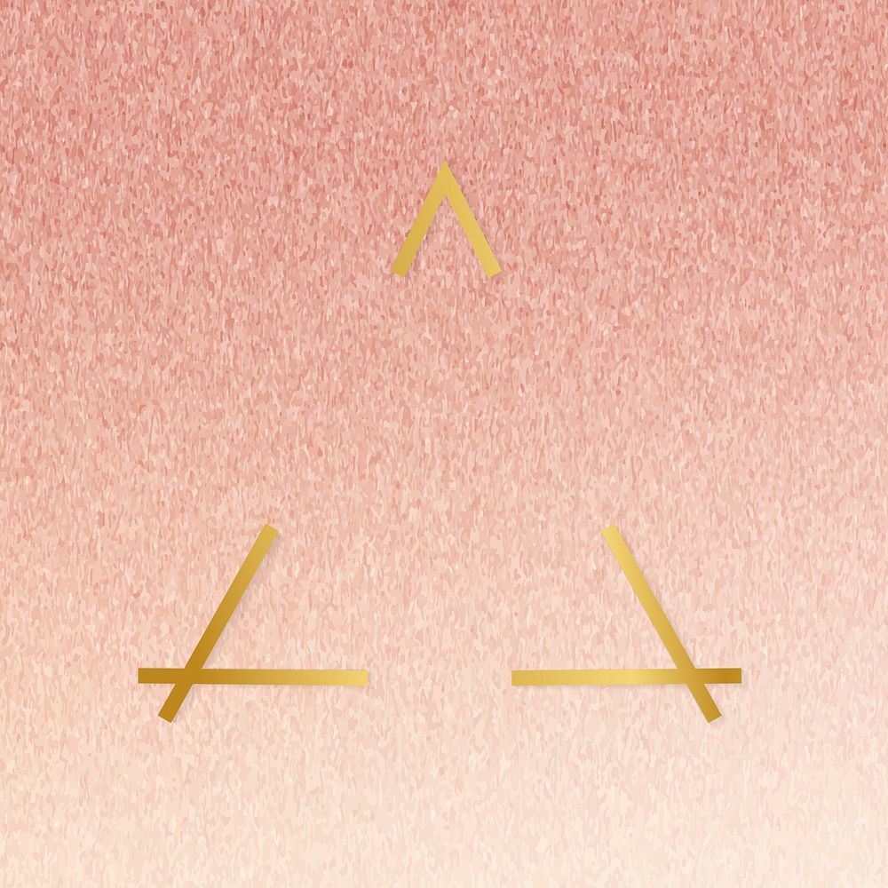 Gold triangle frame on a rose gold background vector