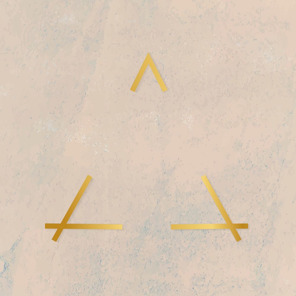 Gold triangle frame on a rough beige background vector