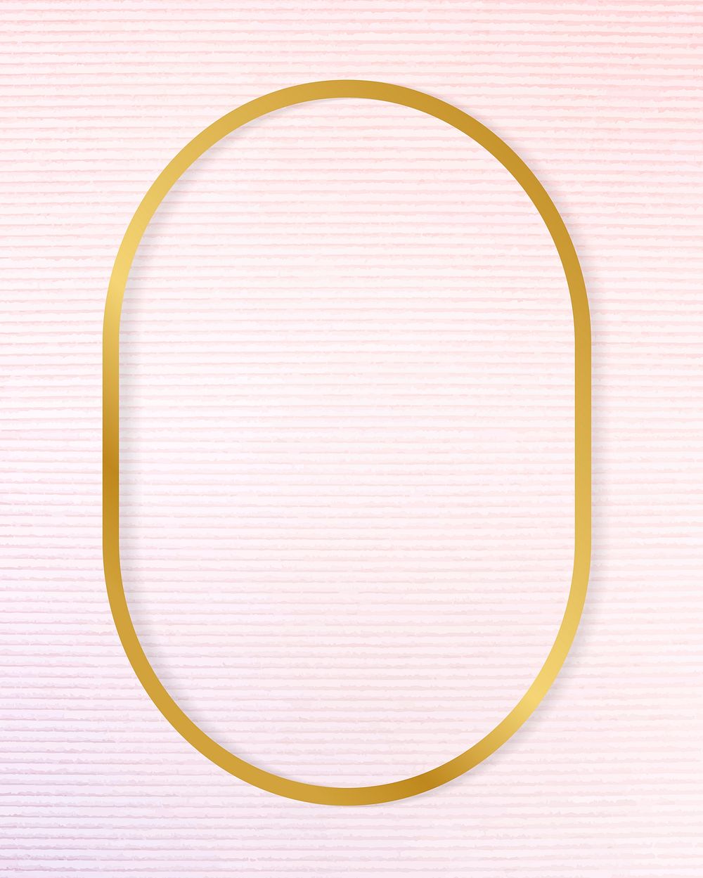 Gold oval oval frame on a pinkish blue fabric background vector