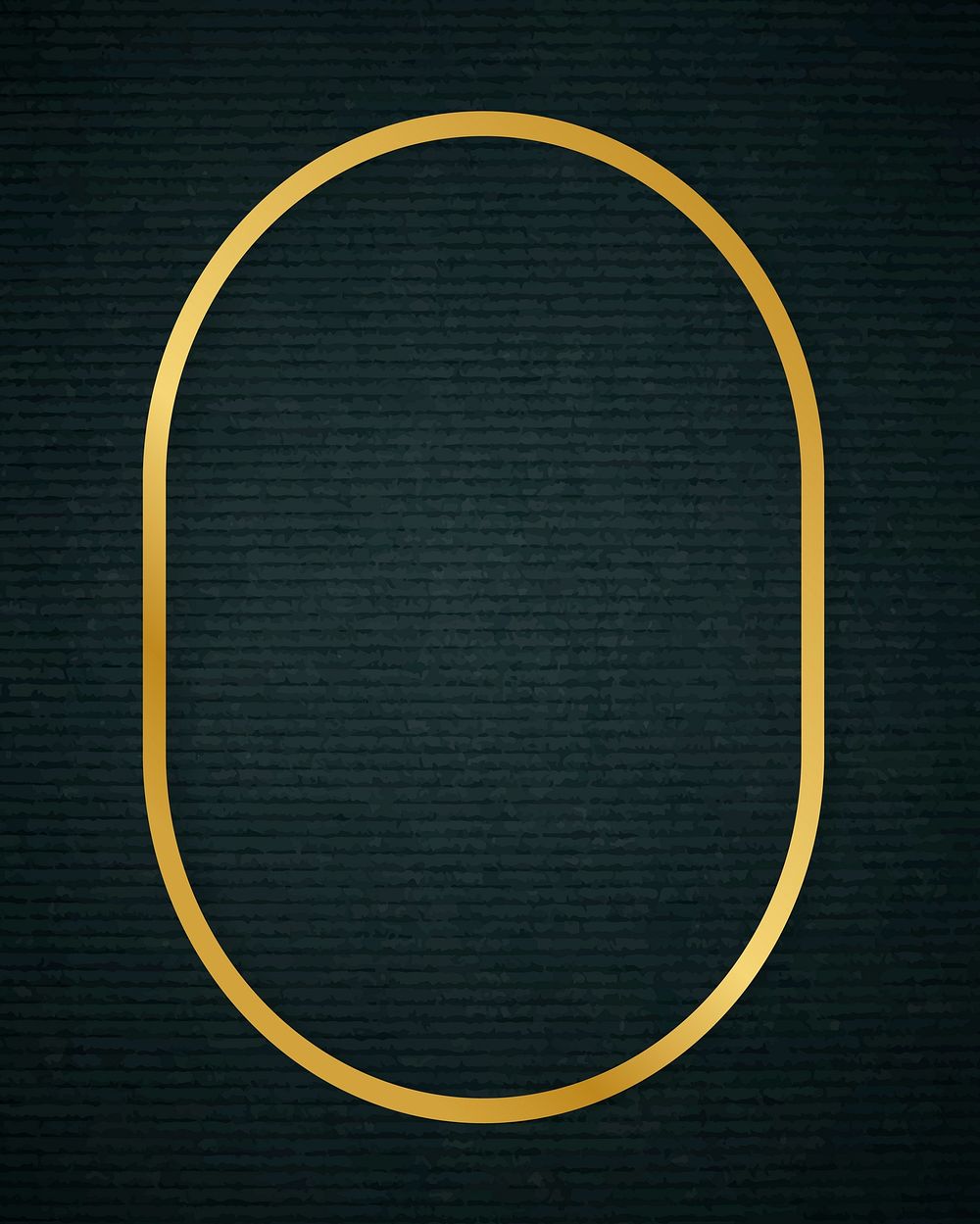 Gold oval frame on a dark fabric textured background