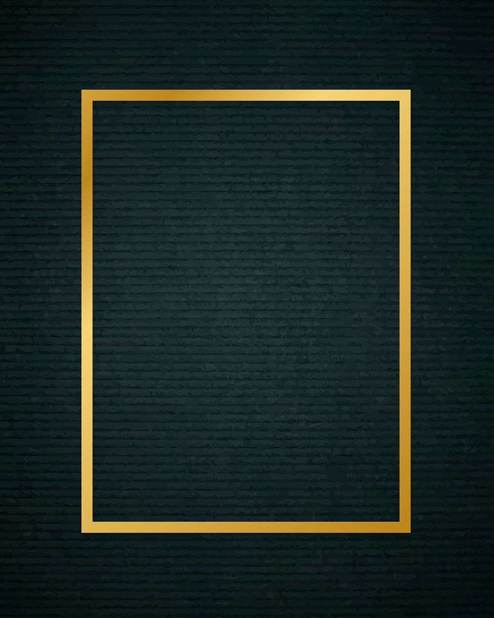 Gold rectangle frame on a dark fabric textured background