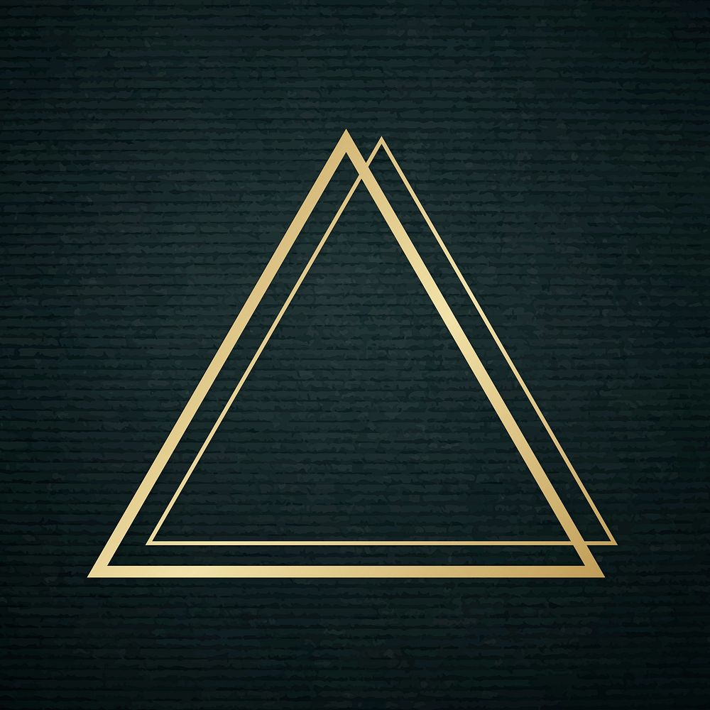 Gold triangle frame on a dark Free Vector rawpixel
