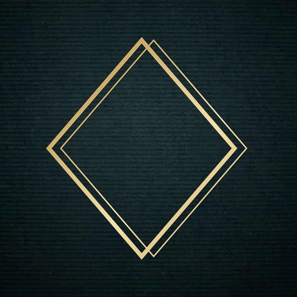 Gold rhombus frame on a dark fabric textured background vector
