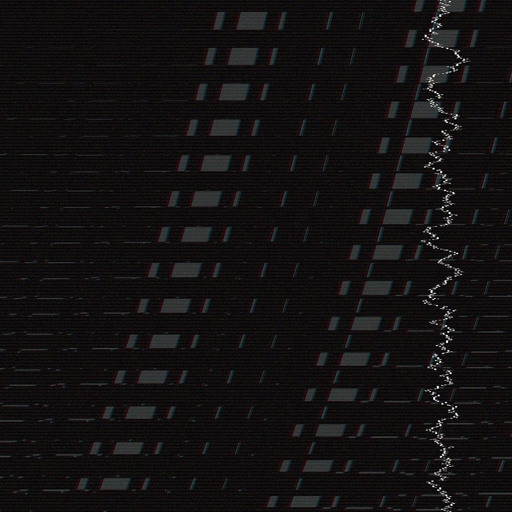 Glitch effect digital noise psd on a black background