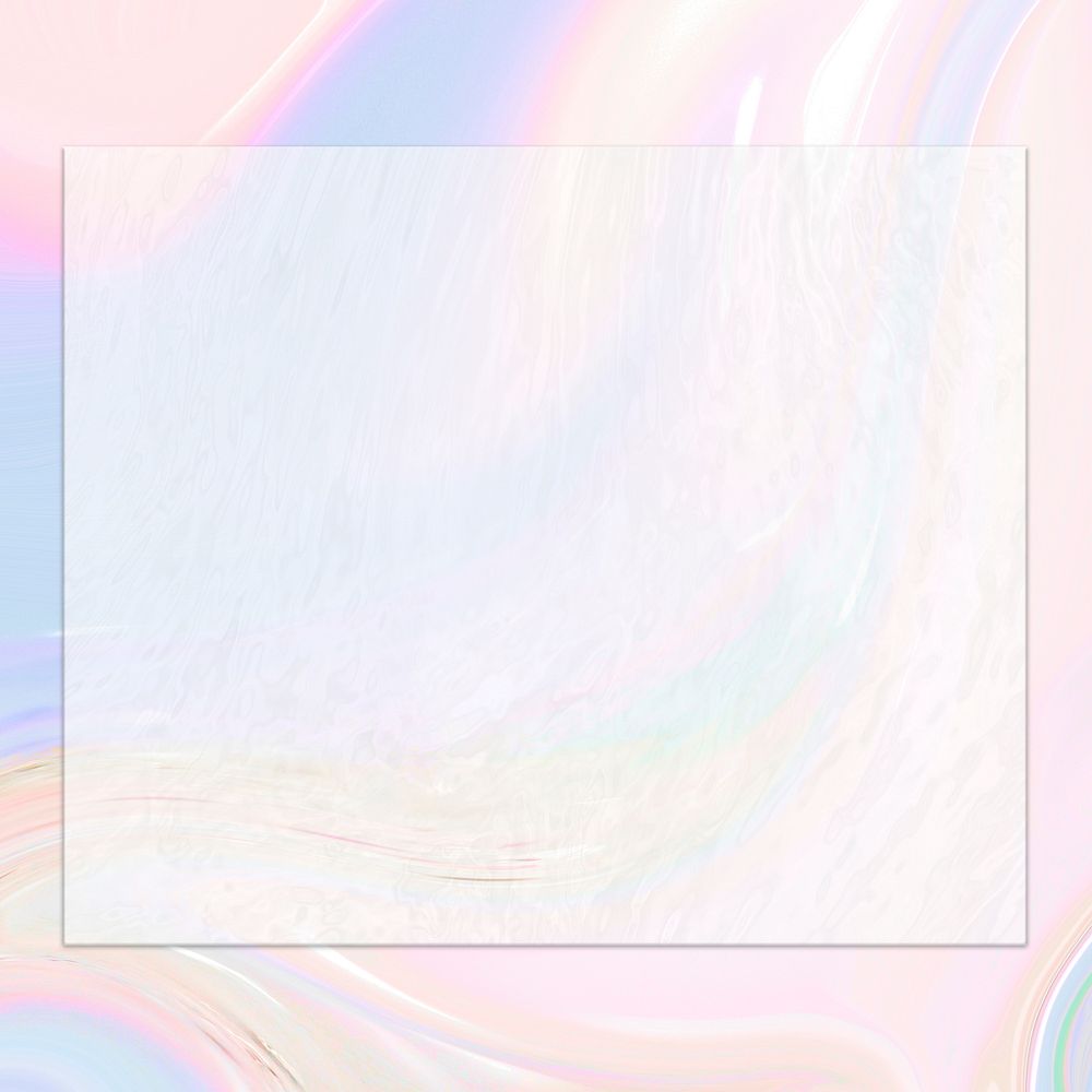 Square frame pastel holographic background