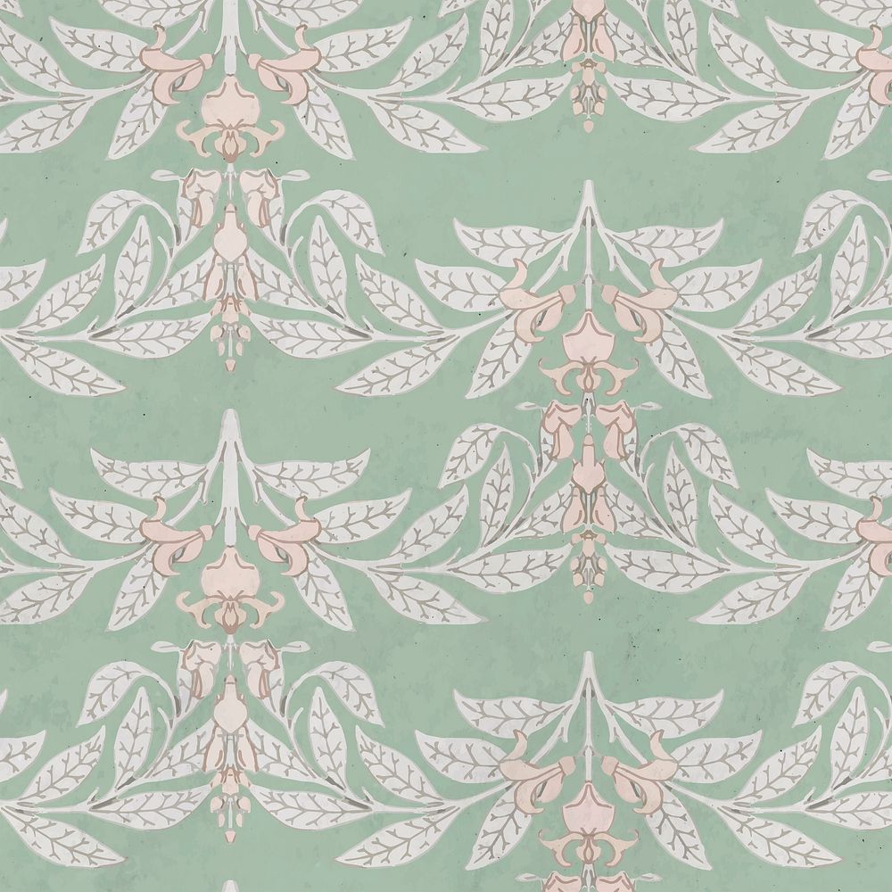 Art nouveau wisteria flower pattern background