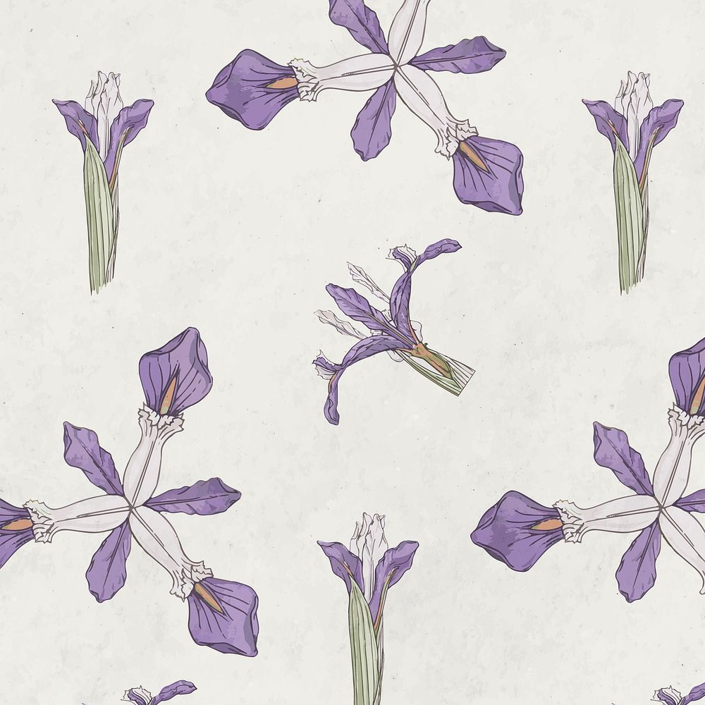 Iris flower vector pattern pattern background