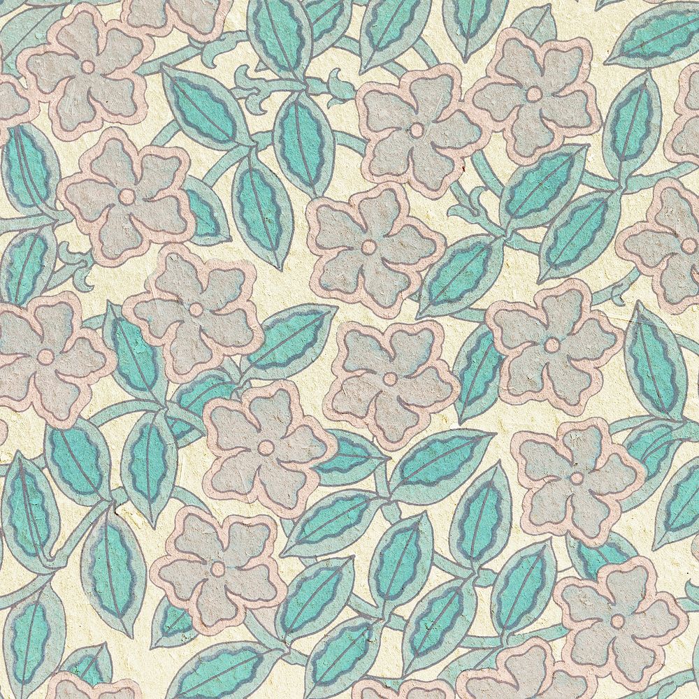 Art nouveau periwinkle flower pattern background