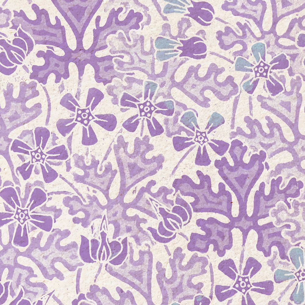 Art nouveau geranium flower pattern background vector