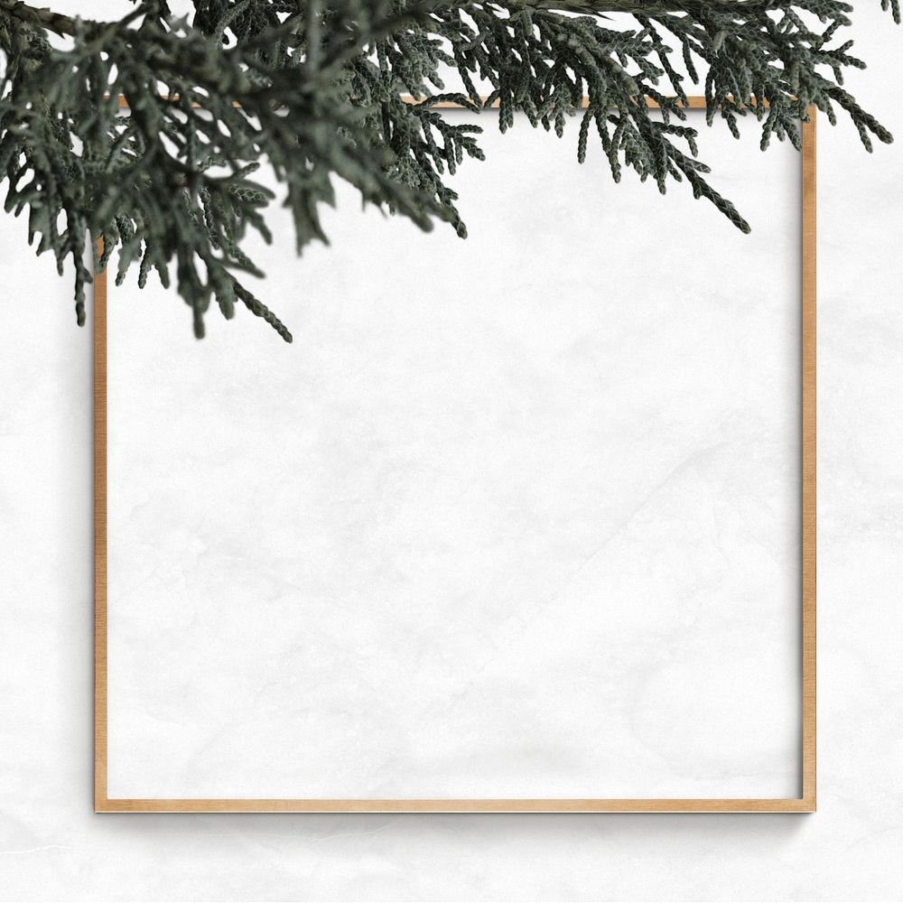 Christmas gold frame psd white background