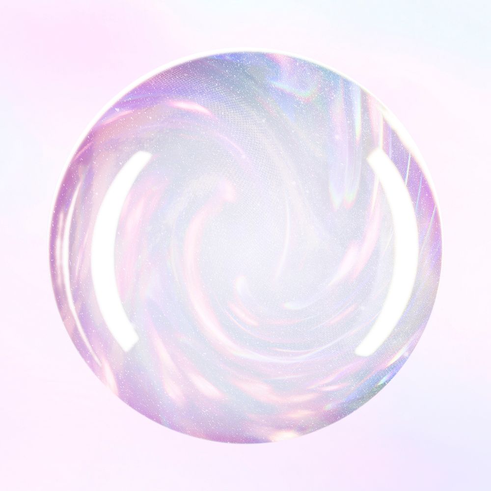 Holographic round frame psd pastel background