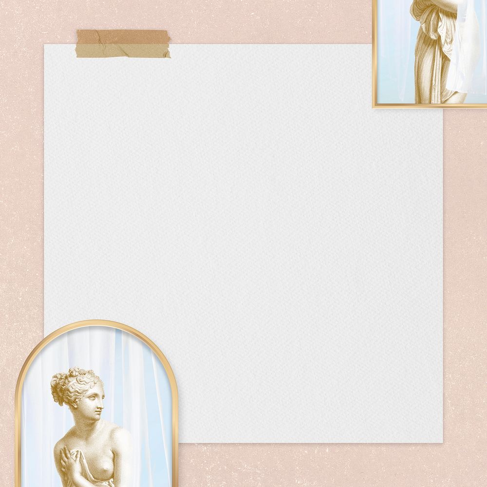 Psd vintage female nude illustration frame border