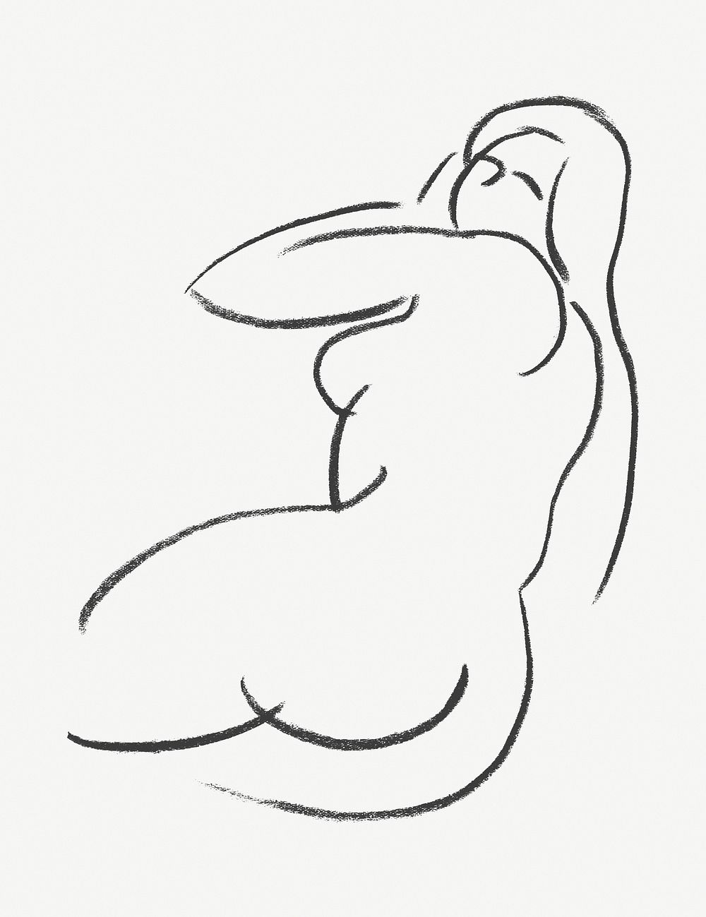 Sketch lying nude woman psd