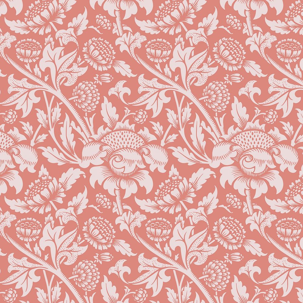 Decorative vintage flower ornament seamless pattern background vector