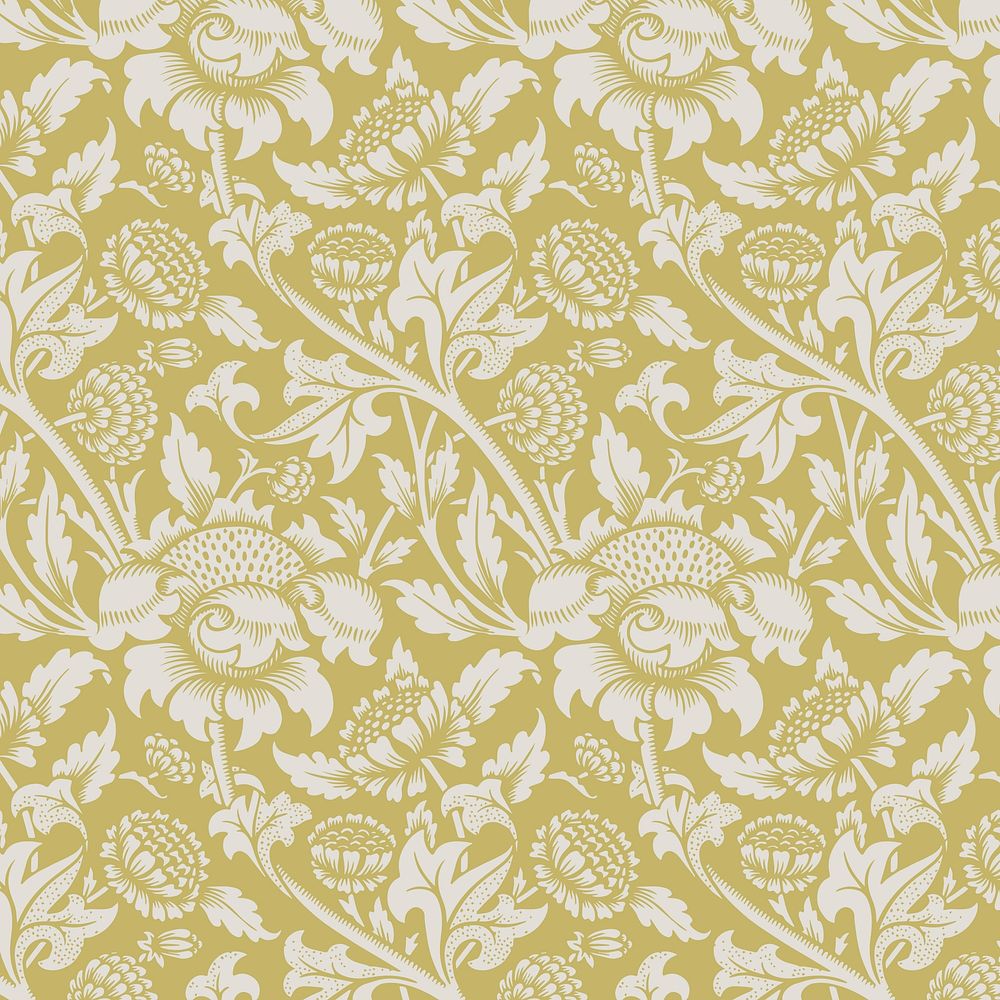 Nature ornament yellow seamless pattern background vector