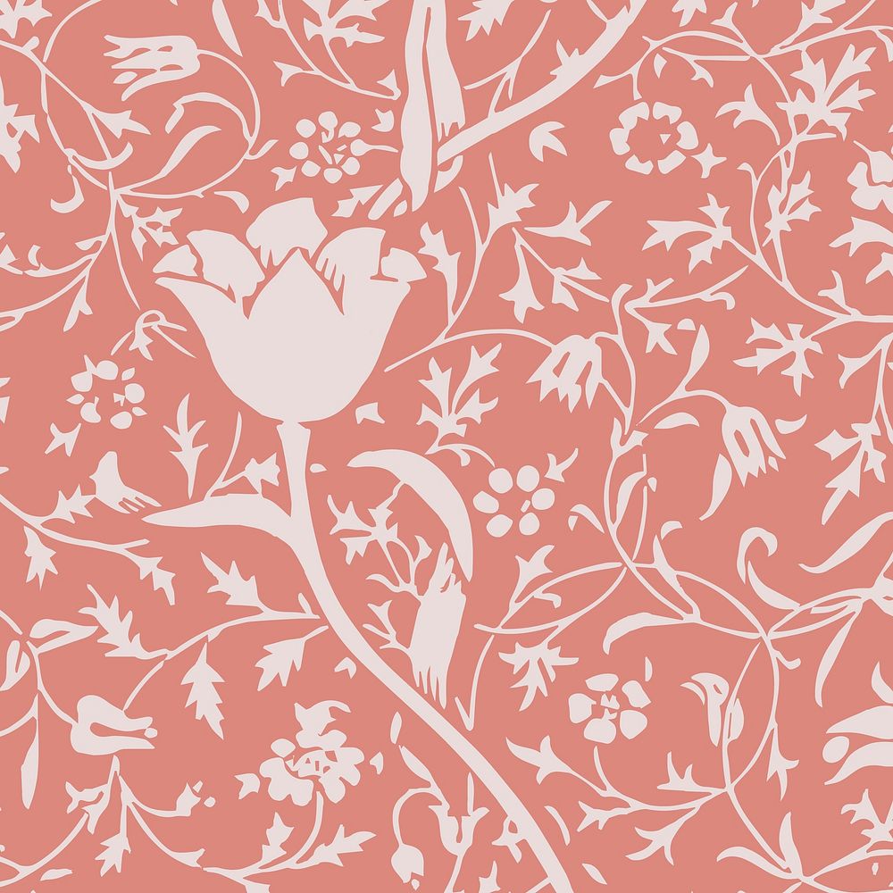 Tulip ornament pattern pink background