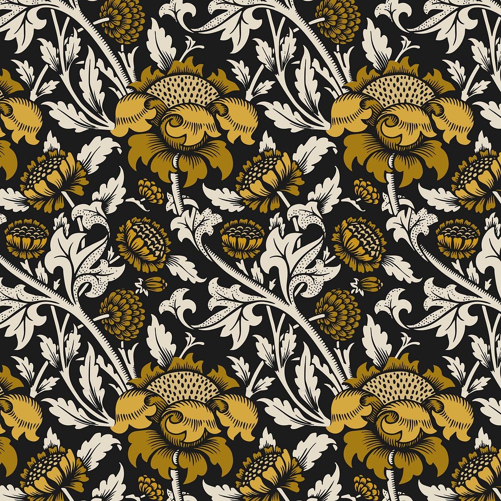 Vintage floral ornament seamless pattern background vector