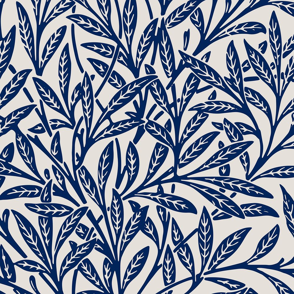Nature ornament seamless blue pattern background vector