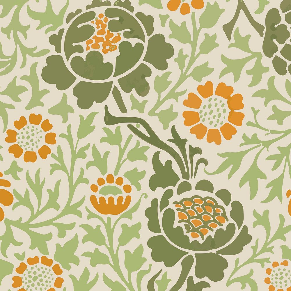 Vintage floral ornament seamless pattern background vector