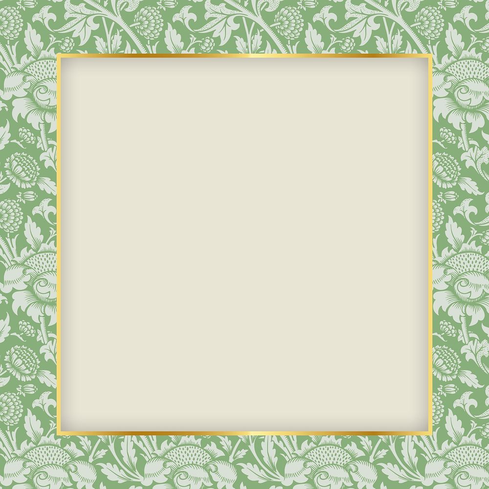 Nature ornament frame vector pattern inspired by William Morris 